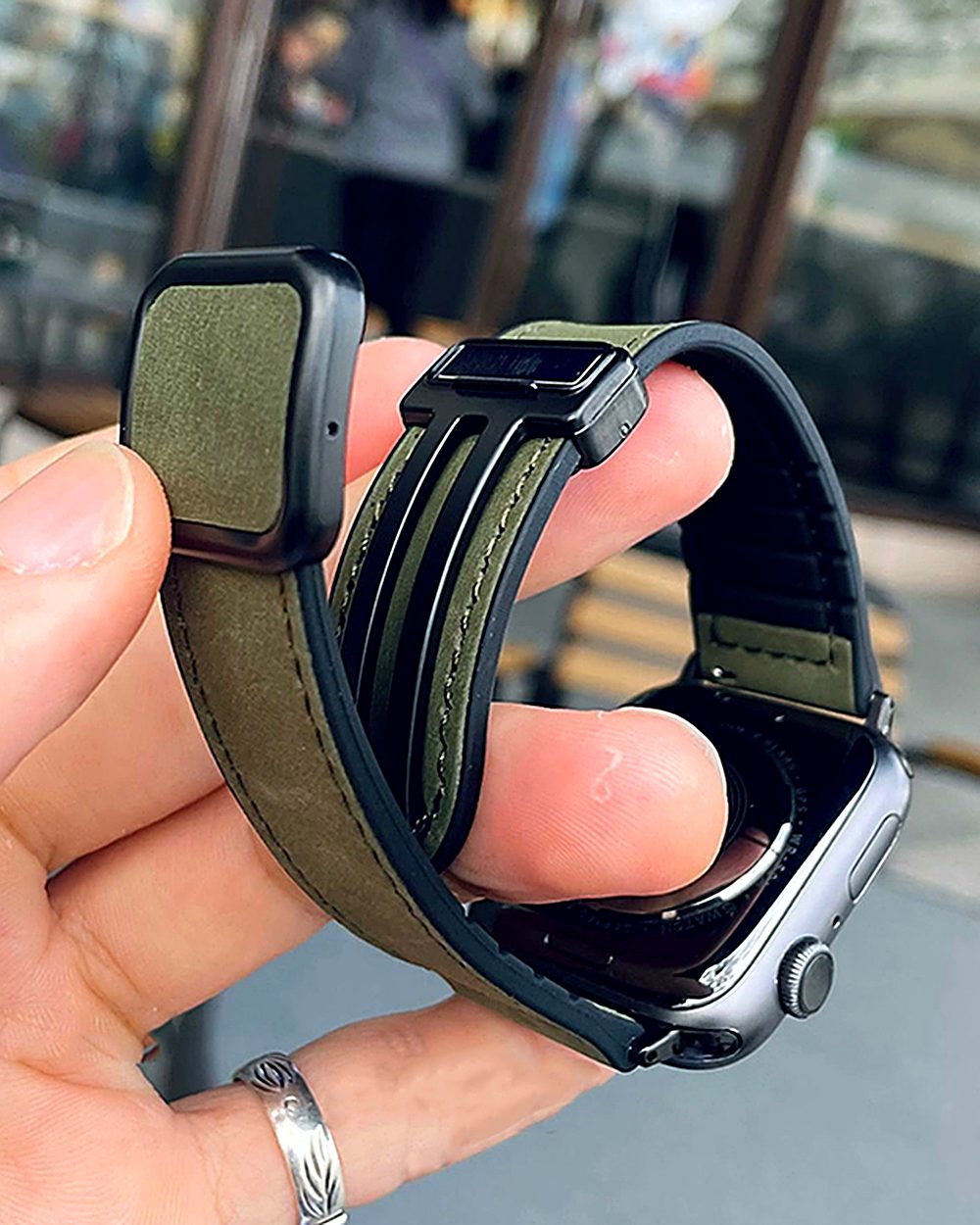 Leather watch band