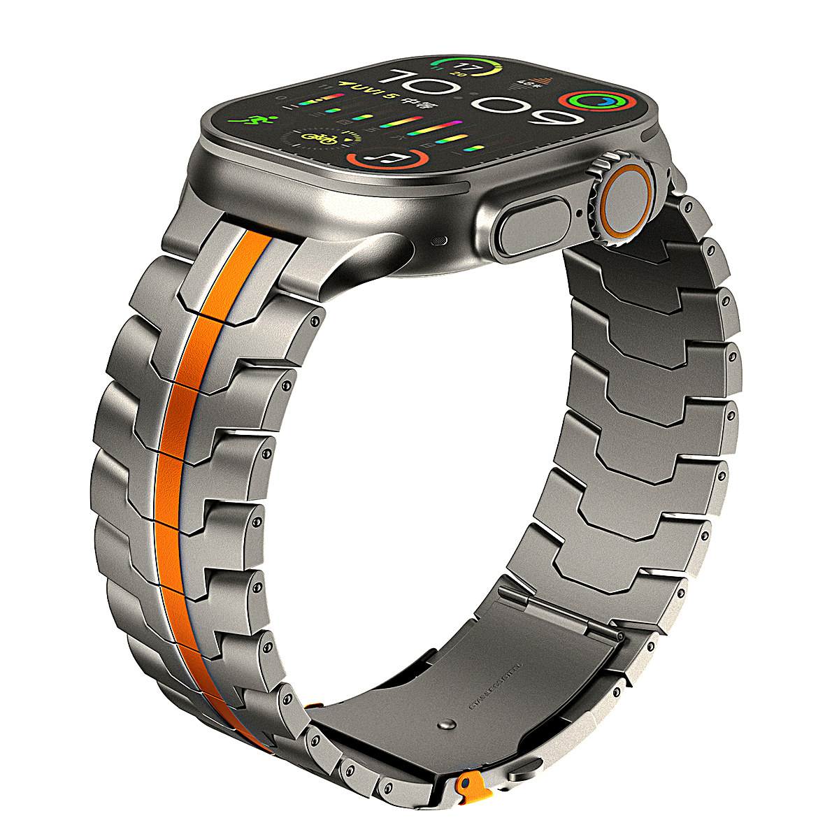 Luxury metal watch band with turtle clasp